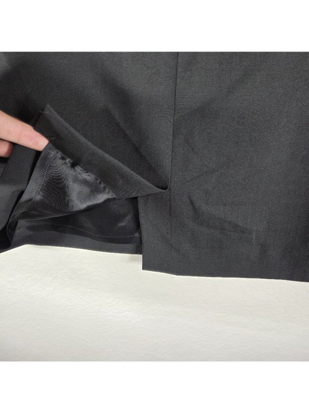 Petite Sophisticate Stretch Wool Black Midi Pencil Skirt Woman's Size 8 - Picture 11 of 16